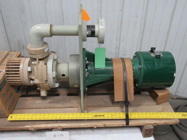 Fybroc 1.5x3x6 7500 Corrosive Liquid  Cantilever Pump 60GPM W/ Siemens 1.5HP