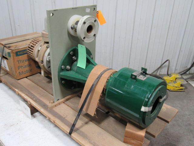 Fybroc 1.5x3x6 7500 Corrosive Liquid  Cantilever Pump 60GPM W/ Siemens 1.5HP