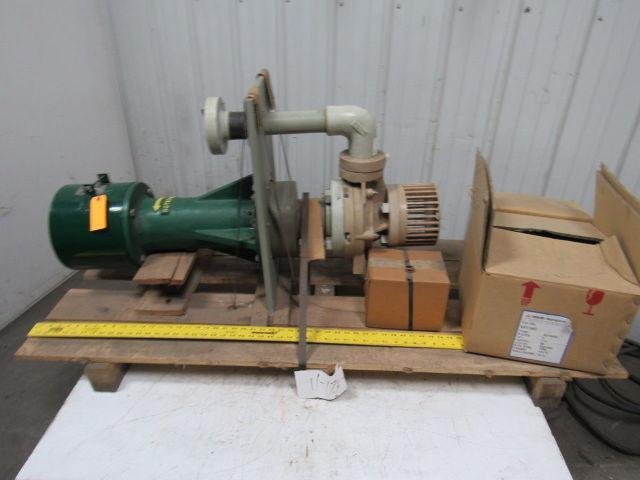 Fybroc 1.5x3x6 7500 Corrosive Liquid  Cantilever Pump 60GPM W/ Motor 1.5HP *NEW*