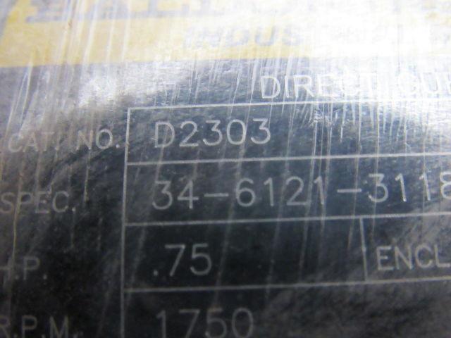Baldor D2303 230VDC .75HP 1750RPM DC Electric Motor