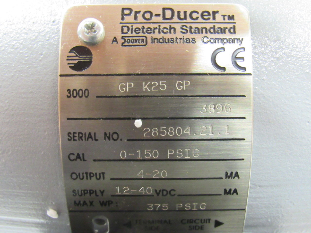 Dieterich Standard 3000GPK25GP Pro-Ducer Flow Meter Calibrated 0-150 PSIG