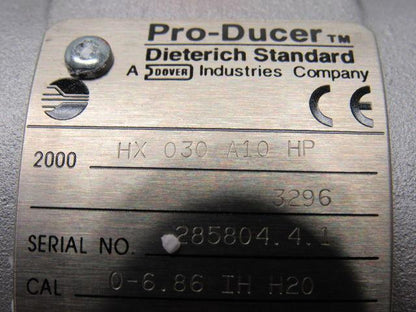 Dieterich Standard 2000HX030A10 HP Pro-Ducer Flow Meter Calibrated 0-6.86