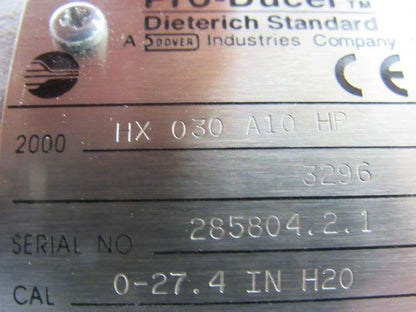 Dieterich Standard 2000HX030A10 HP Pro-Ducer Flow Meter Calibrated 0-27.4