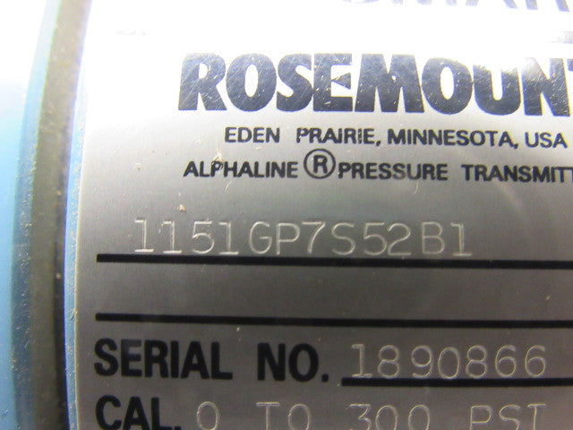 Rosemount 1151GP7S52B1 Gage Pressure Transmitter 300PSI W/2" Pipe Mount