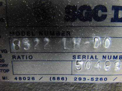 SCG Dorris 8522 LH-DO Double Reduction Base Mount Gear Reducer Drive 22:1 Ratio