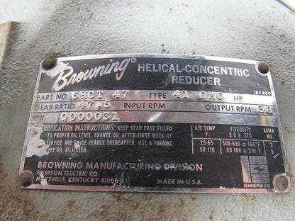 Browning 5HCT 47 Type 41 GMO Helical Concentric Reducer 47.5 Ratio 38 RPM Output