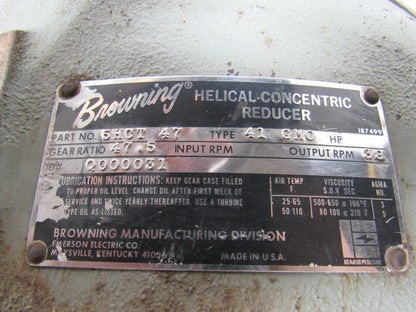 Browning 5HCT 47 Type 41 GMO Helical Concentric Reducer 47.5 Ratio 38 RPM Output
