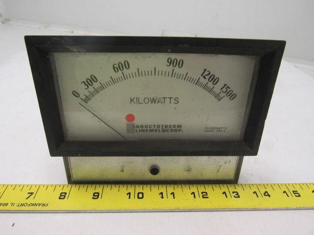 Inductotherm 530-G Kilowatts Panel Meter 0-1500 5-5/8" X 4-1/2"