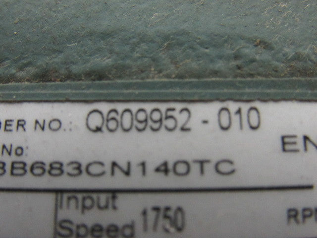DODGE QUANTIS BB683CN140TC Q609952-010 Gear Reducer 76.84:1 2.62HP In 7258 In-Lb