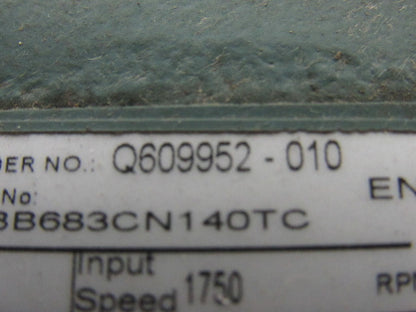 DODGE QUANTIS BB683CN140TC Q609952-010 Gear Reducer 76.84:1 2.62HP In 7258 In-Lb