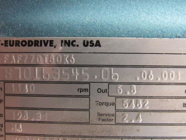 SEW EURODRIVE FAF77DT80K6 8701635450606001 Gearmotor .5HP 198.31:1/5.8RPM Out