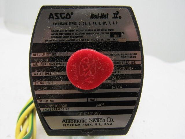 Asco EFHC8210G8 1-1/4" Red Hat Explosion Proof Solenoid Valve 250VDC 24.6W