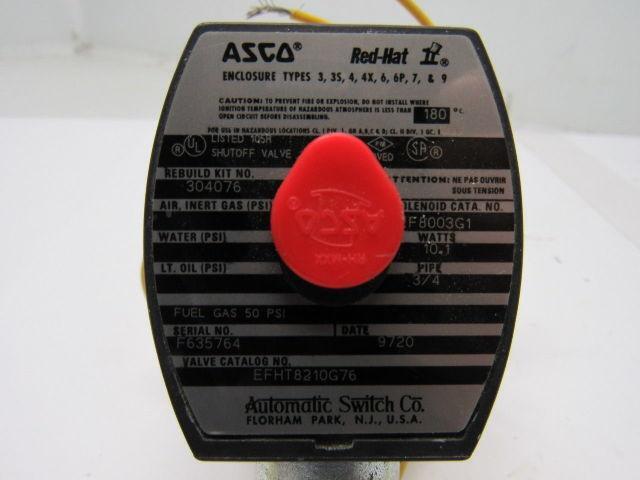 Asco EFHT8210G76 3/4" Red Hat Explosion Proof High Temp. Solenoid Valve 110/120V