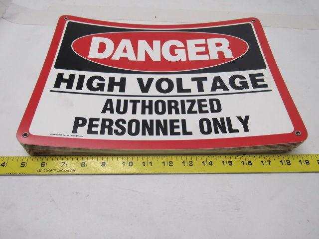 Emedco 40626 Danger High Voltage Sign 10" X 14" Plastic Lot Of 11