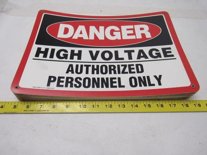 Emedco 40626 Danger High Voltage Sign 10" X 14" Plastic Lot Of 11