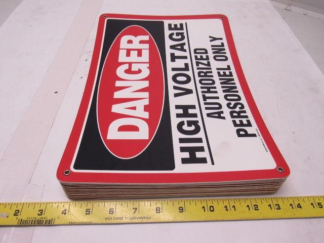 Emedco 40626 Danger High Voltage Sign 10" X 14" Plastic Lot Of 11