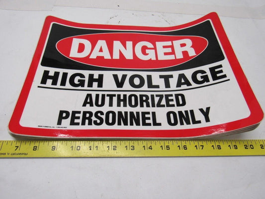 Emedco 40626 Danger High Voltage Sign 10" X 14" Vinyl Sticker Lot Of 16