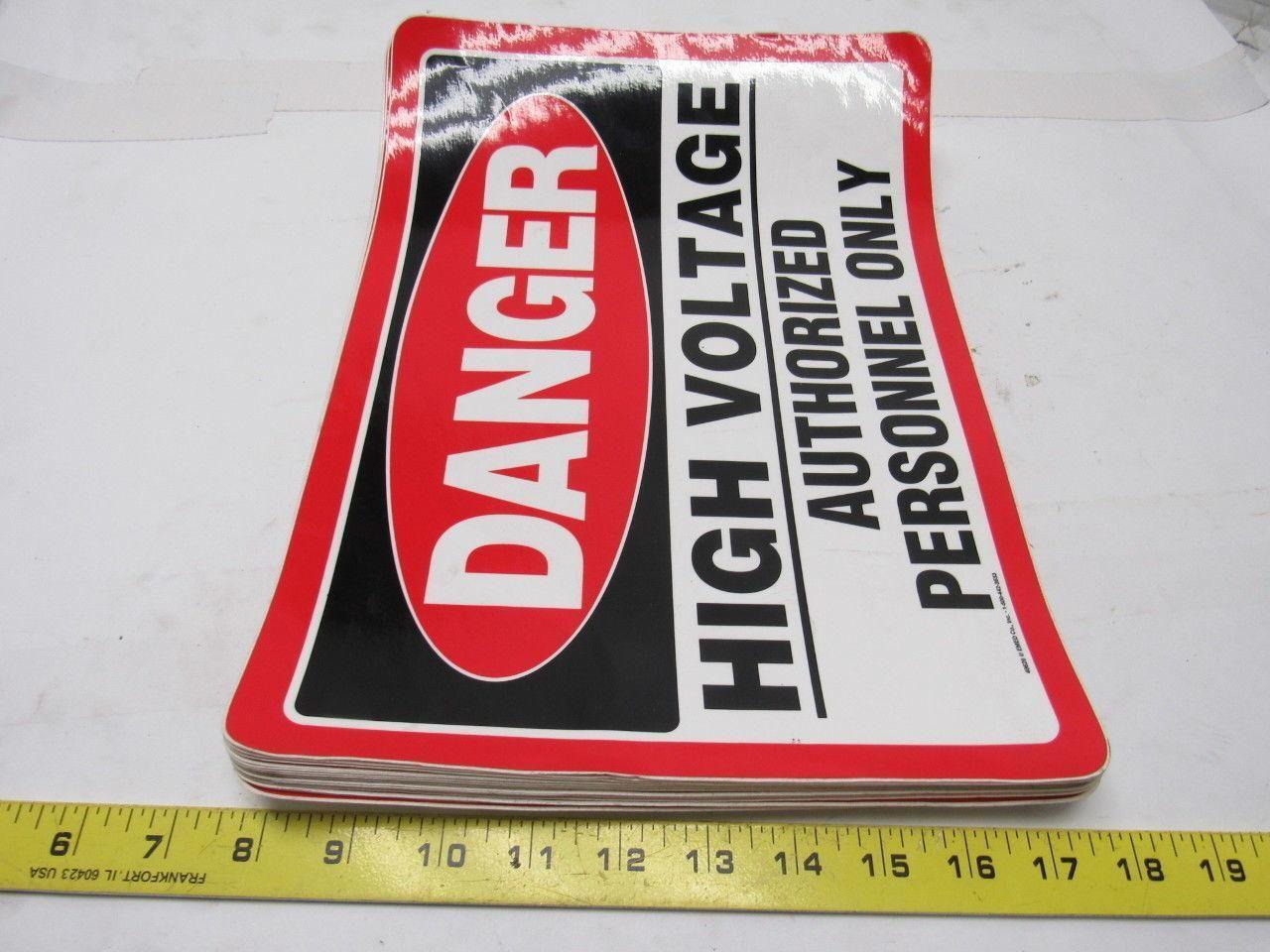 Emedco 40626 Danger High Voltage Sign 10" X 14" Vinyl Sticker Lot Of 16