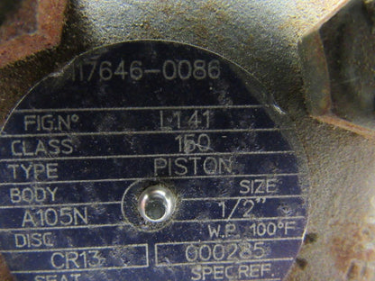 Bonney Forge L141 Bonney Forge L141 1/2" Bolted Bonnet Piston Check Valve