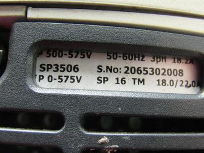 Emerson SP3506 Panel Mount AC Unidrive 500-575V 3PH 18.2A W/Power Supply
