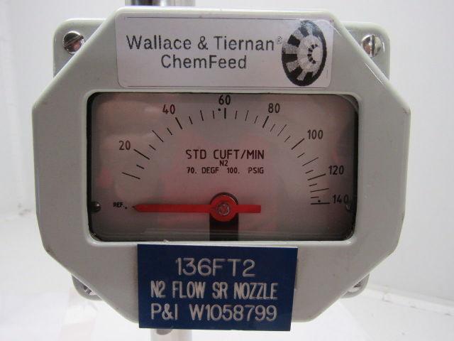 Wallace & Tiernan 5220M22016UBD402SXX Nitrogen N2 Flow Meter W/Flow Switch