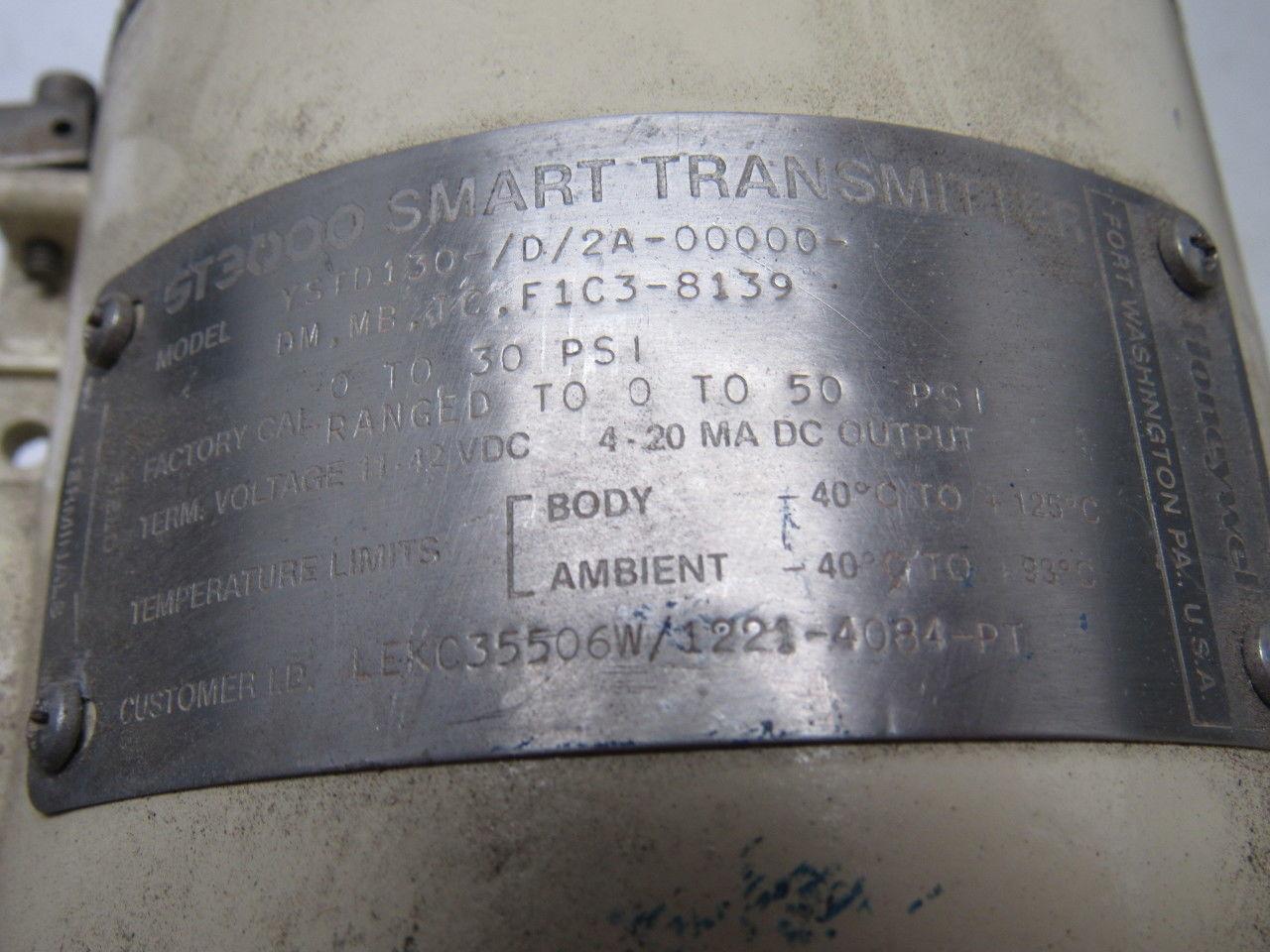 Honeywell YSTD130-/D/-2A-00000-DM.MB.TC.F1C3-8139 Pressure Transmitter
