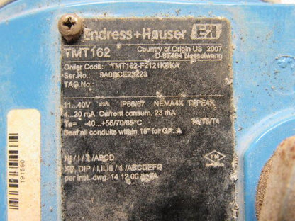 Endress Hauser TMT162-F2121KBKA Digital Temperature Field  Transmitter