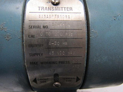 Rosemont 1151GP7S5DS1 Pressure Transmitter Assembly 45VDC Max. 0-200PSI