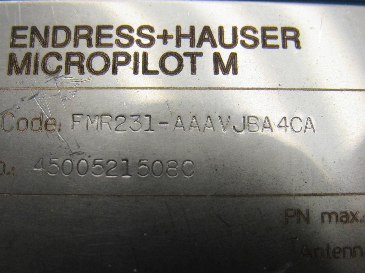 Endress Hauser FMR231-AAAVJBA4CA Micropilot M Transmitter 36VDC 230PSI