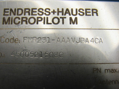 Endress Hauser FMR231-AAAVJBA4CA Micropilot M Transmitter 36VDC 230PSI