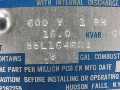 GE General Electric 55L154RH1 119622119622 Capacitor 15KVAR 600V 60Hz