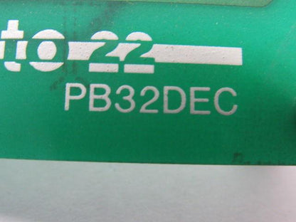 OPTO-22 PB32DEC I/O Module Mounting Rack Terminal Strip Bus System