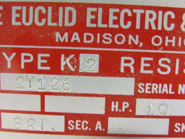 EUCLID ELEC. 2Y126 K2 Resistor 10HP 230V DC SEC V BRL Vintage New Shipped 1967 !