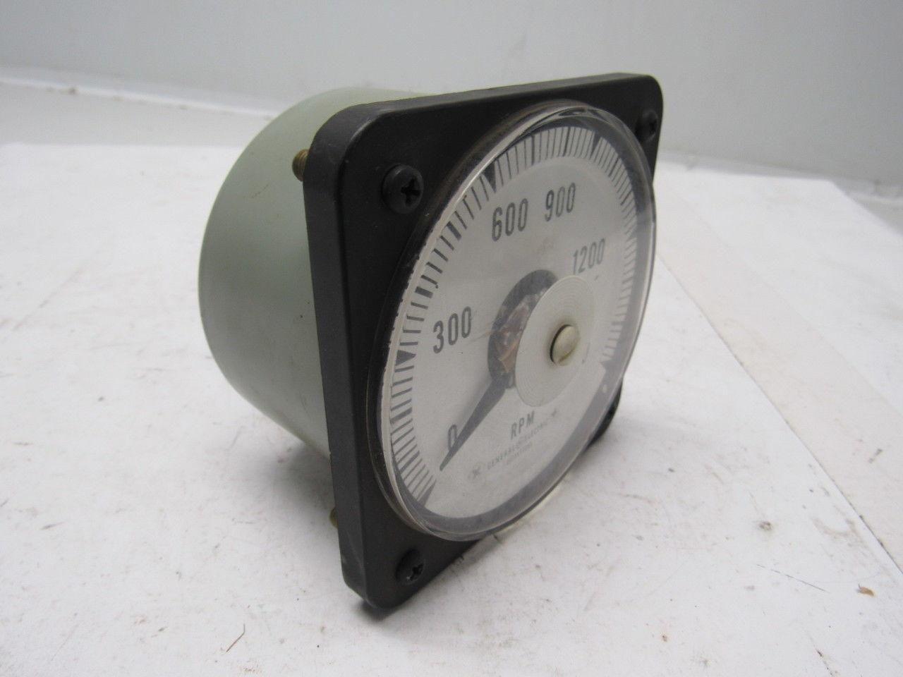 EIL Instruments Type DB-40 G.E. Panel Mount Tach Voltemeter 0-1500 RPM