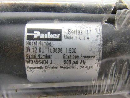 Parker 01.12 KUTTU3636 1.500 1-1/8" Bore X 1-1/2" Stroke Double End Air Cylinder