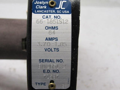 Joslyn Clark 66-1851S12 Type S Rheostat 64 OHM 3.70-1.85V *NEW* 71587 Z