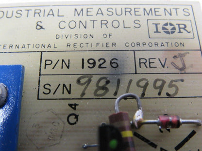 Indust. Measurements & Controls 1926-1004J REV. J Firing PC Board Card 50/60 Hz.