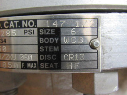 Crane 1471/2XU 060 Cast Steel Swing Check Valve Butt Weld 6" ID