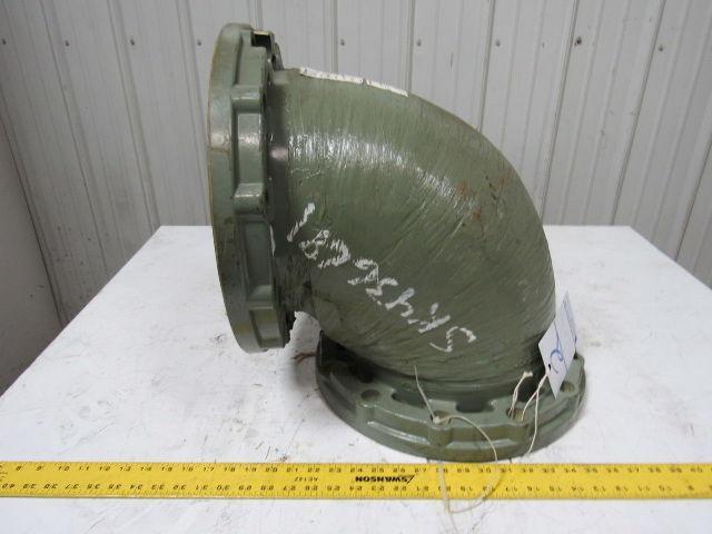 NOV 022100-362-0 10" Flanged Fiberglass 90° Elbow Green Thread 225 PSIG