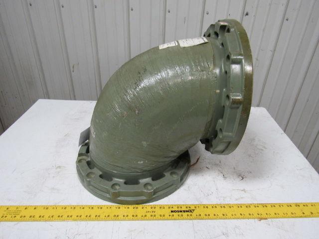 NOV 022100-362-0 10" Flanged Fiberglass 90° Elbow Green Thread 225 PSIG
