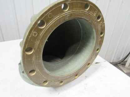 NOV 022100-362-0 10" Flanged Fiberglass 90° Elbow Green Thread 225 PSIG