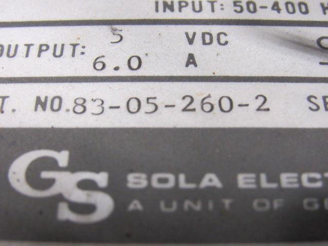 Sola Electric 83-05-260-2 Power Supply 120-240V Input 5V 6A Output Lot of 2