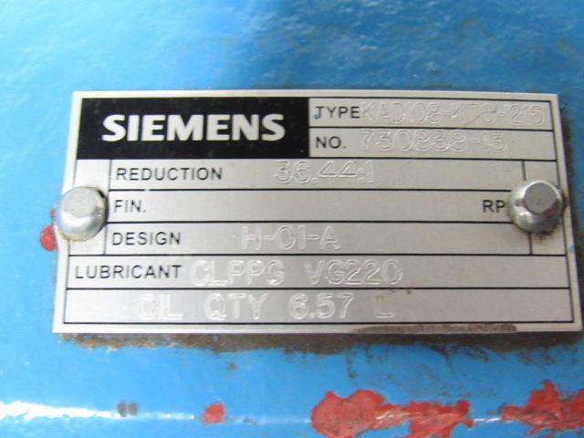 Siemens KAD108-KTC-(215) Gear Reducer 36.44:1 Ratio Hollow Shaft 48 RPM Out