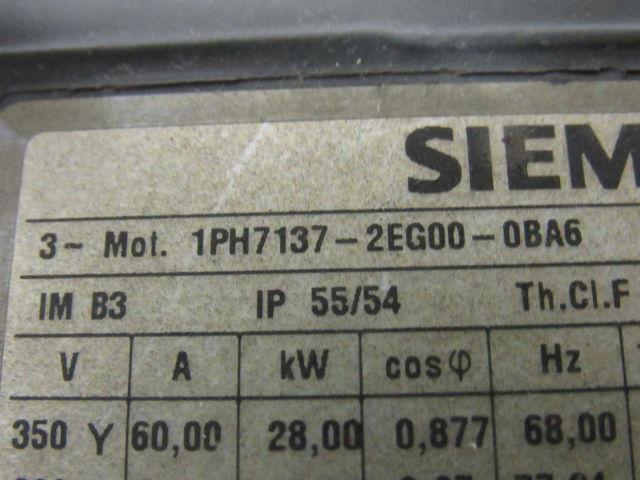 Siemens 1PH7137-2EG00-0BA6 Asynchronous Servo Motor 3PH 400VAC 19.5 kW 26.14HP