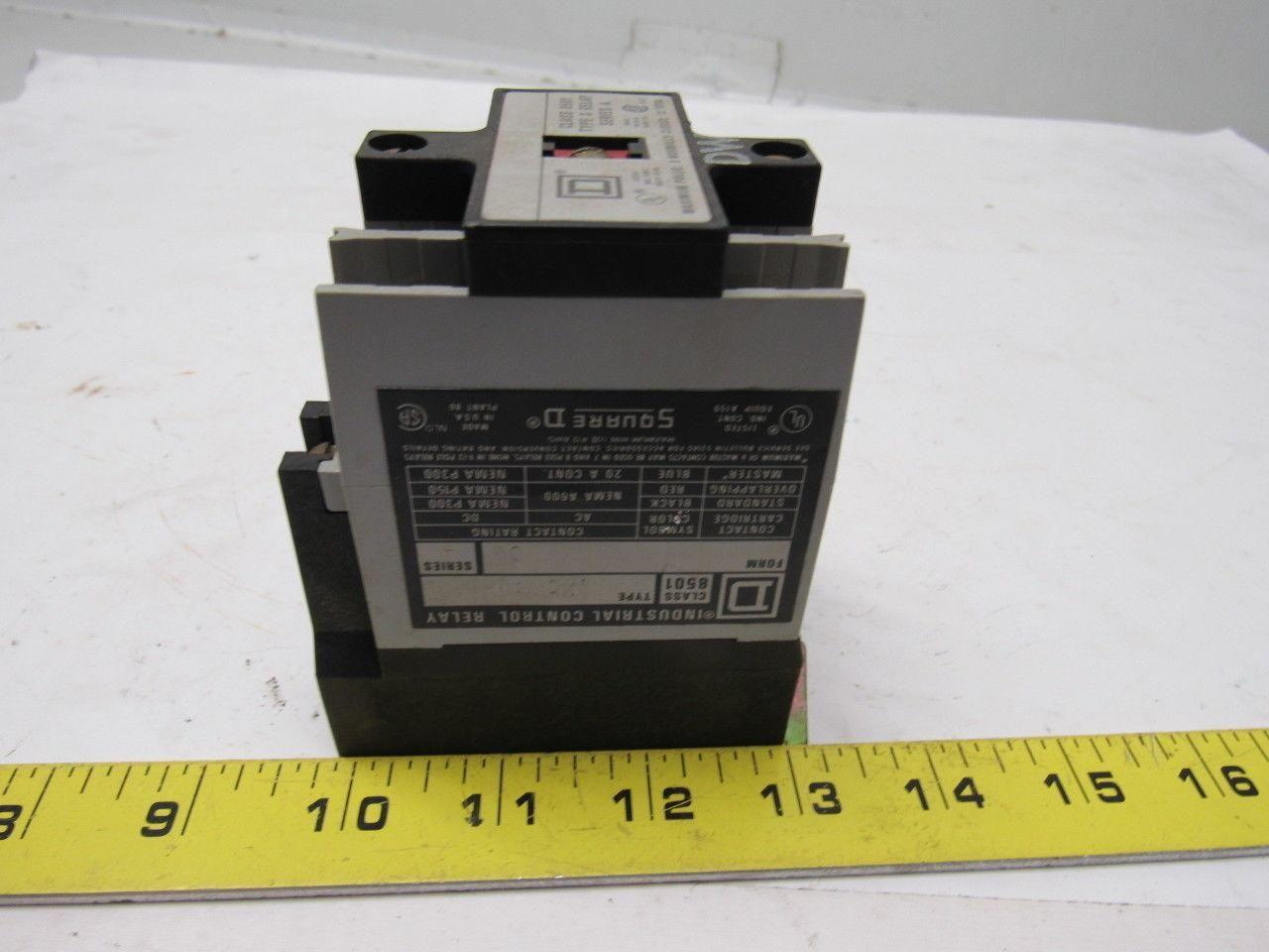 Square D 8501 Type XO-40 Series A Open Type AC Control Relay 120V 60Hz Coil