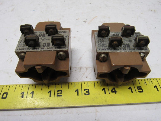 Sylvania PB Contact Blocks Bulletin 100 HD 2NC-2NO Panel Mounted