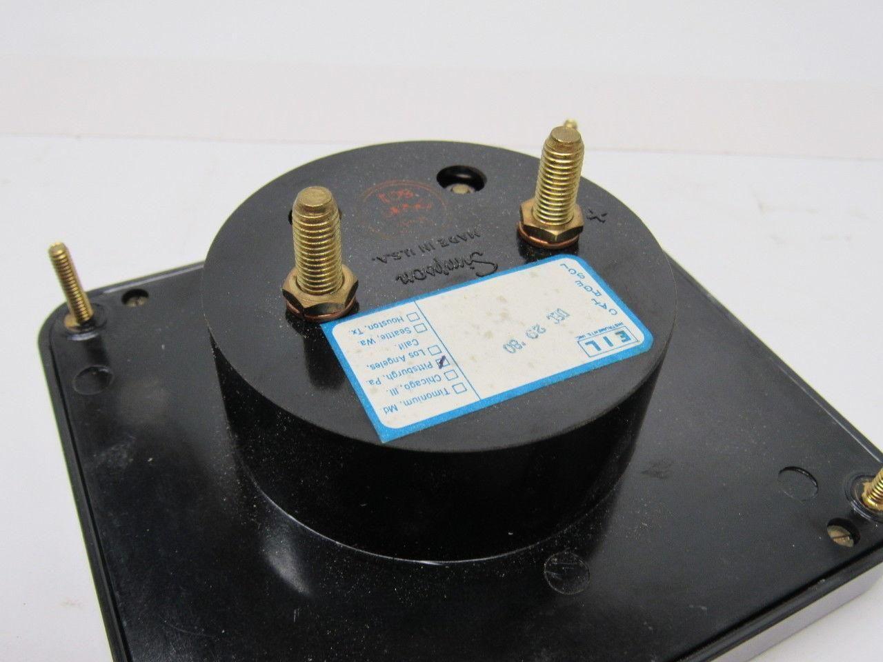 Simpson Analog Panel Meters -125 - 0 - +125 INCHES