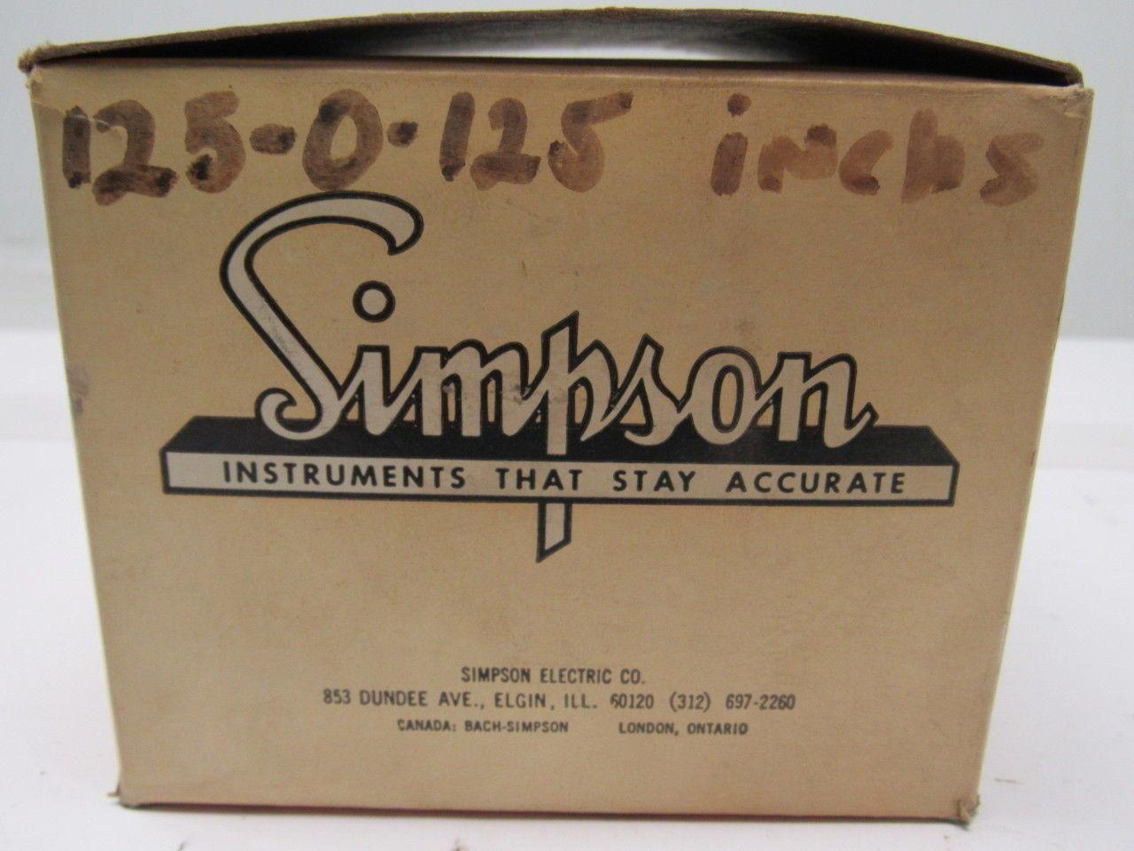 Simpson Analog Panel Meters -125 - 0 - +125 INCHES