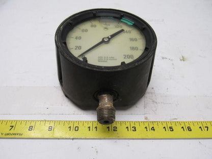 Ashcroft Q-4832 0-200PSI AISI 316  Tube & Socket Welded Oil filled Gauge 4"