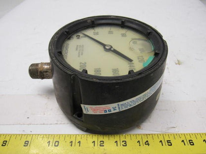 Ashcroft Q-4832 0-200PSI AISI 316  Tube & Socket Welded Oil filled Gauge 4"